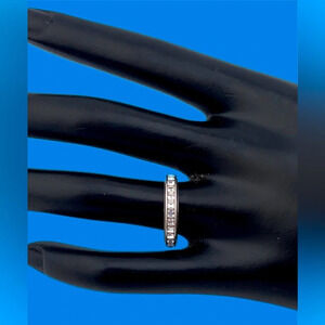 Brighton Eternal Stack Ring Size 5 White Crystals.  Stackable Ring.Silver Plate